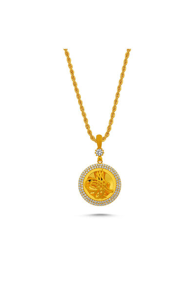 Sembol Gold Tuğralı Altın Kolye 50 cm Burgulu Halat Zincirli