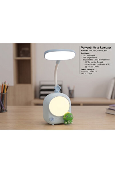 Mango Home Şarjlı LED Gece ve Masa Lambası - Bebek ve Çocuk Odası Uyku Lambas...