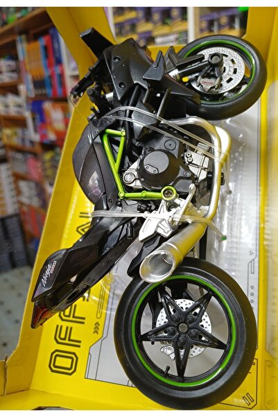 OYUNCAKSAHİLİ Kawasaki Ninja H2 Motorsiklet Tarz Model Ayakta Durur Motor 17x9cm Koleksiyon Metal Motosiklet 1:12