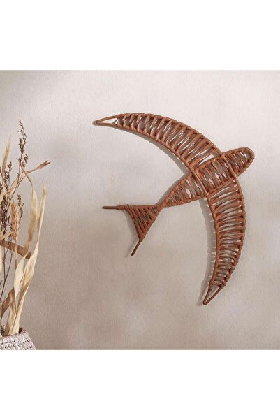 PAN HOME Juvenile Plastic Rattan Swallow Wall Accent 35x25.6x1.3cm - Brown