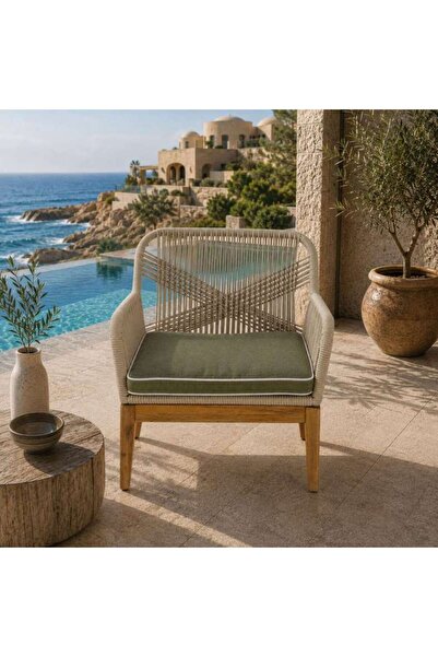 PAN HOME وسادة مقعد تايمليس ستريب 58x58x5 سم، إغلاق بسحاب، 240 جرام لكل متر م...