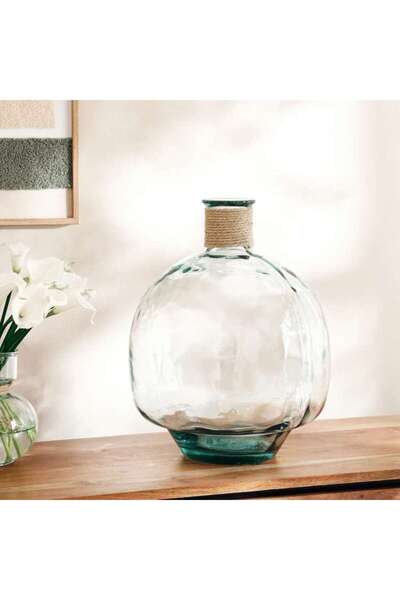 PAN HOME Lyra Recycled Glass Vase With Rope 34x43.5cm - Green