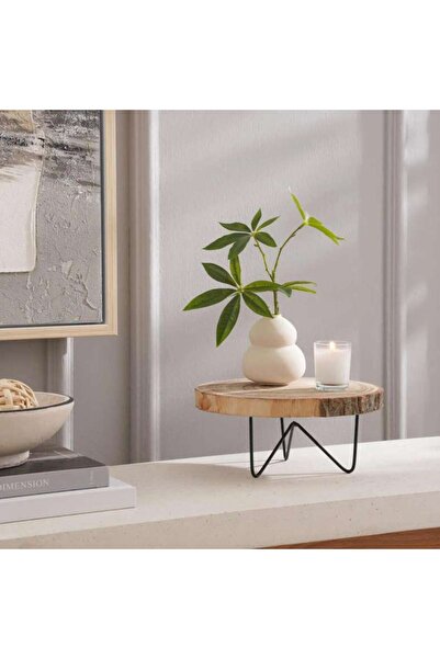 PAN HOME Natura Wooden Decorative Stand 25x25x11 Cm - Natural