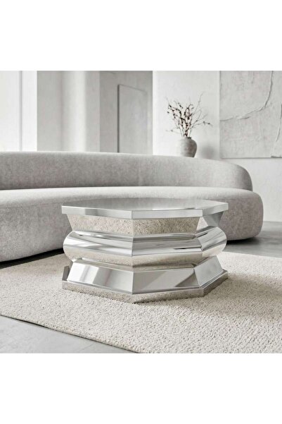 PAN HOME Elmaz Coffee Table Polish - Silver