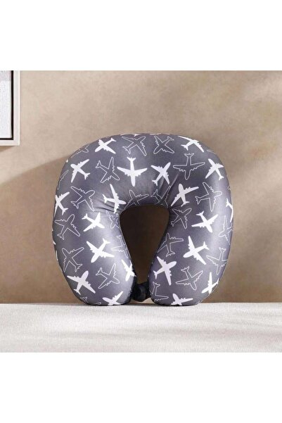 PAN HOME وسادة رقبة إيرو ميكروبيدز 30x30x9 سم - رمادي