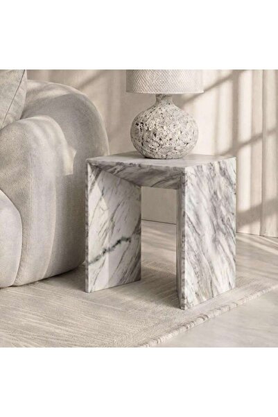 PAN HOME Livrona End Table Marble - Grey