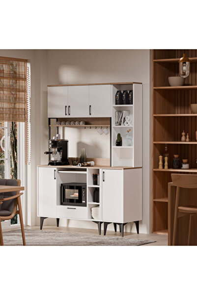 Mezza SET 5260-5261 COFFEMATE Kahve Köşesi Çok Amaçlı Dolap Kiler Mutfak Dola...