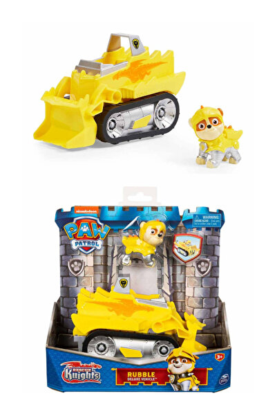 TOYFEST Paw Patrol Cesur Şövalyeler Görev Aracı Seti - Rubble - 19 cm