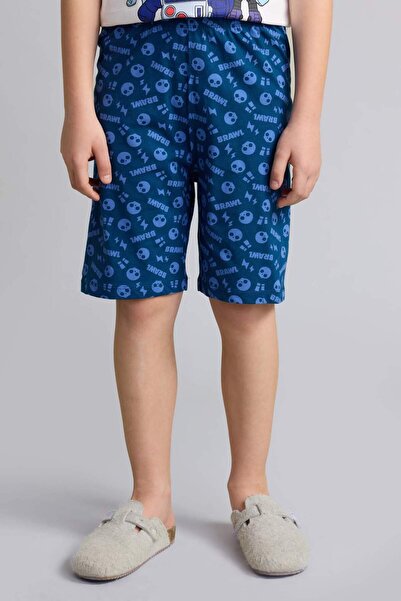 DeFacto 100% Cotton Brawl Stars Regular Fit 2-Piece Pajama Set for Boys H3540A826Sm