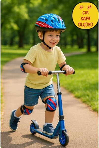 TOYFEST Bisiklet Kaykay Paten Scooter için Koruyucu Kask Dizlik Dirseklik Set...