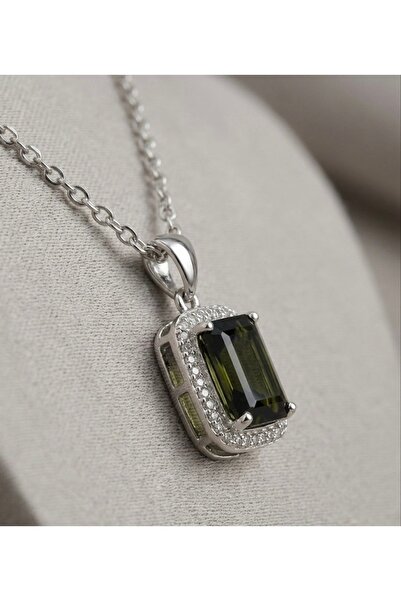 SılverCO Silver&Co 925 Ayar Gümüş Zultanit Taşlı Baget Kesim Kolye - Işığa Gö...