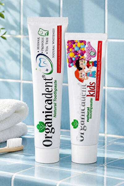 Organicadent Florürsüz Doğal Çocuk Diş Macunu 50ml + Doğal 75ml X1