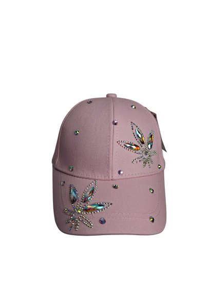 Kitti Spteks 9-15 Years Old Girl Waitress Pink Color Stylish and Comfortable Summer Cap with Pearl Stone Figure