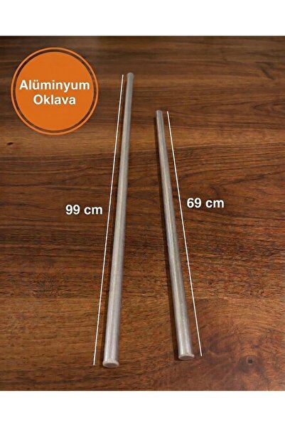HARFA TİCARET 2’li Masterchef Alüminyum Paslanmaz (99 - 69) CM Oklava Seti Ha...