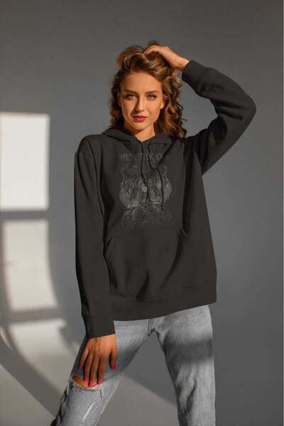 buzagi tasarım ürünleri سويت شيرت بقلنسوة بطباعة رقمية من Meshuggah للجنسين
