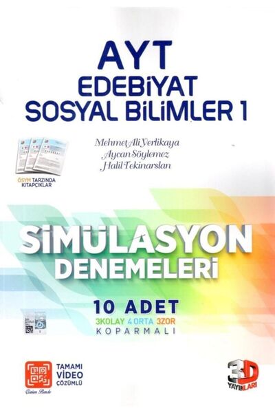 3D Yayınları Ayt Edebiyat Sosyal Bilimler 1 Simülasyon Denemeleri