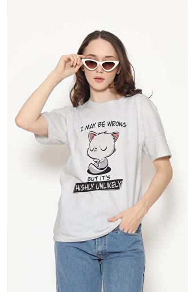 buzagi tasarım ürünleri Sarkastik Regular Fit Unisex White T-Shirt