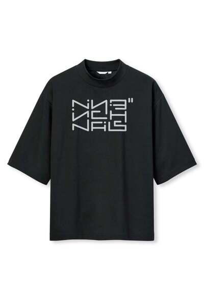 buzagi tasarım ürünleri Nine Inch Nails Digital Print Oversize Black Unisex T...