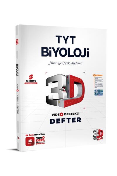 3D Yayınları 3D TYT Biyoloji Defter Video Destekli