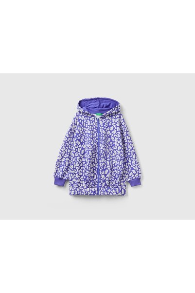 United Colors of Benetton هودي مطبوع بأكمام طويلة للفتيات