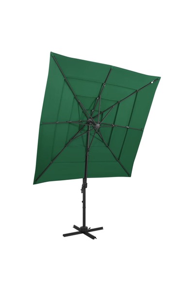 Concept Umbrelă de soare 4 niveluri, stâlp aluminiu, verde, 250x250 cm