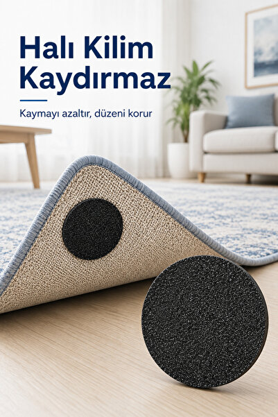 MAROKEN Halı Kilim Kaydırmaz 5 Adet Cırt Cırtlı Bant Sandalye Örtüsü Nevresim...