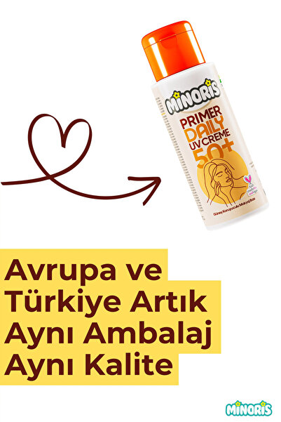 Minoris Makyaj Bazı 50 ml | Nemlendirici ve Vegan Primer / Make-Up Base | UVA-UVB Koruma