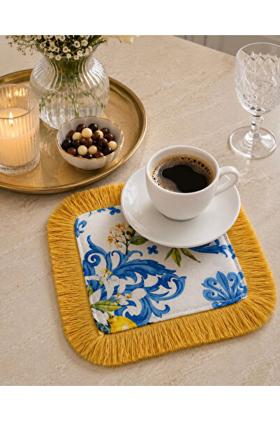 Karam Home Limon desen sarı sunum peçetesi