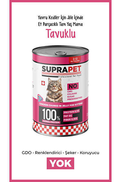 Comprox SUPRAPET Yavru Kedi Konservesi 400 Gr Tavuk Parçacıklı Jöleli Yaş Ked...