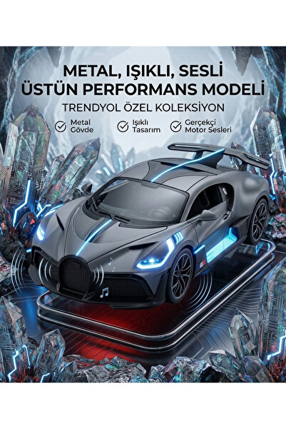 OYUNCAKSAHİLİ Bugatti Divo Sport Tarz W16 Dıecast Çekbırak Model Metal Araba ...