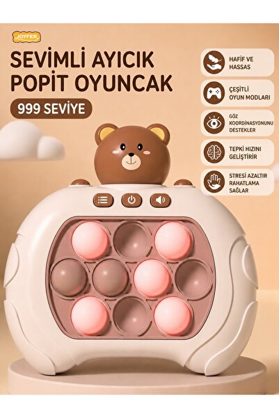 Joyfer Sesli Işıklı Popit Oyuncak Basma Konsolu 4 Modlu 999+ Level Zeka Ve Re...