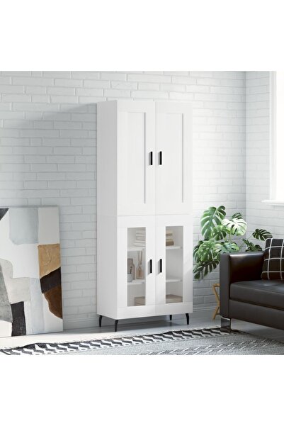 Concept Dulap înalt, alb, 69,5x34x180 cm, lemn compozit