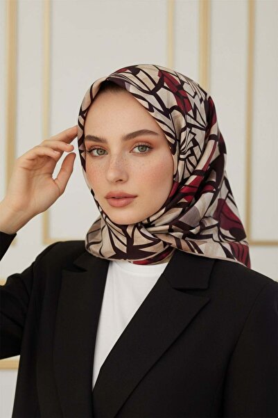 Vissona 100% نسيج قطني طويل بنمط خلية النحل باللون البيج - الأحمر اللون 90x90...