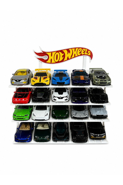 Reborn 3D hotwheels 1/64 Ölçek Model Araç Standı 20 Araçlık Koleksiyon Sergil...