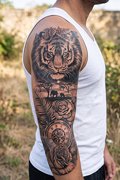 BP Tattoo Kaplan ve Saat Kol Kaplama Geçici Dövme