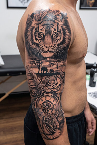 BP Tattoo Kaplan ve Saat Kol Kaplama Geçici Dövme