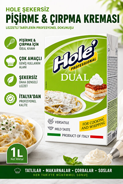 Hole Şekersiz Pişirme Çırpma Kreması 1 Lt