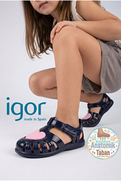 IGOR Tobby Gloss Love tamnoplave sandale za bebe i decu
