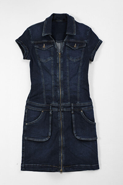 BANNY JEANS Fermuar Detaylı Cepli Jean Elbise