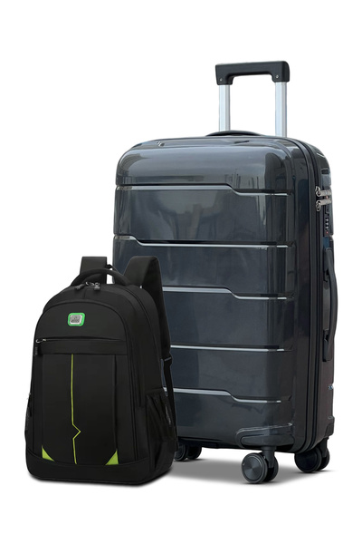 ZAAPPY Unbreakable PP 24 Inch[20-25kg] Luggage with Stylish Backpack Combo