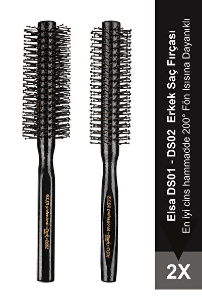 ELSA Σετ ανδρικής βούρτσας μαλλιών 2 τεμαχίων Professional Dark Series (ds01 ...