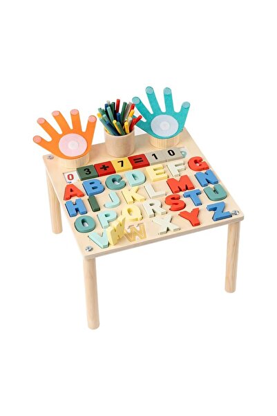OEM Masa din Lemn cu Litere, Jucarie educativa Montessori, Invatarea Alfabetului