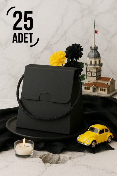ByMeyla 25 Adet Konsept Özel Tasarım Hediye Kutusu Çanta Boş Karton Hediye Pa...