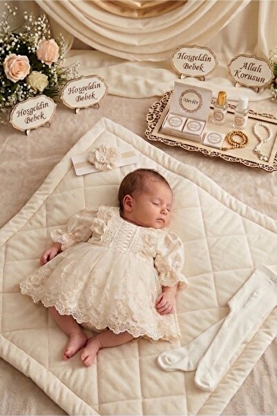 Cherub Baby Lily Baby Girl Embroidered Dress Newborn Luxury Dress Set - Hospi...