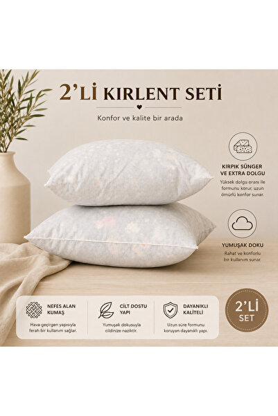 ORJİNHOME 2 Adet Koltuk Kırlent İç Yastık Sünger Dolgulu Kırlent İçi Farklı E...