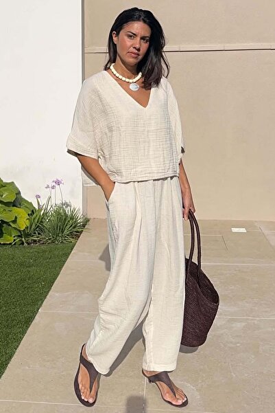 İKİKIZ Crinkle Slouchy Pantolon