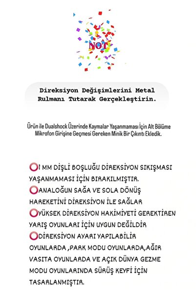 Salıncak 3lü Set Ps5 Mini Direksiyon BEYAZ Kasa+3Direksiyon (Metal Rulmanlı Tam Ölçü)