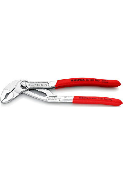 Knipex Clește papagal / clește pentru țevi 87 03 180 (roșu, lungime 180mm, pe...