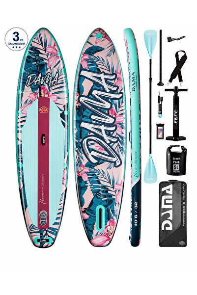 DAMA Flower Series Pink 3.20 3 Yıl Garantili "10'6x32x6" Şişme Paddle Board S...