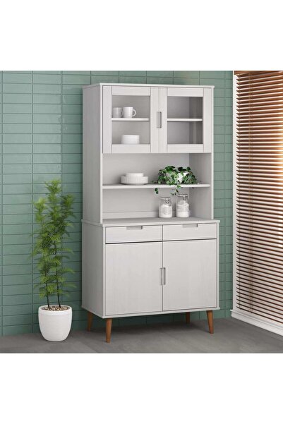 Concept Rafturi superioare dulap înalt, alb, 90x35x100 cm, lemn de pin